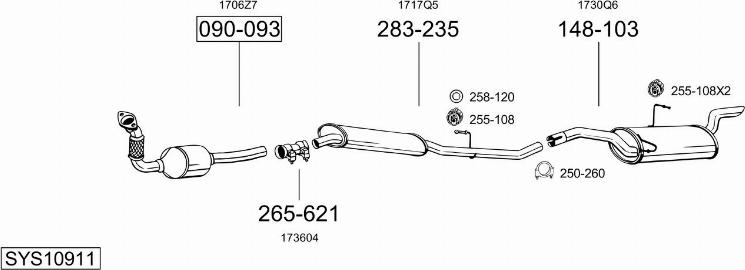 Bosal SYS10911 - Система випуску ОГ avtolavka.club