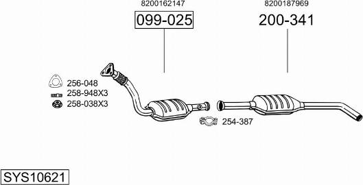 Bosal SYS10621 - Система випуску ОГ avtolavka.club