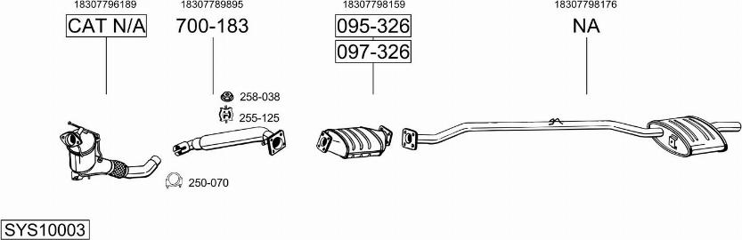 Bosal SYS10003 - Система випуску ОГ avtolavka.club