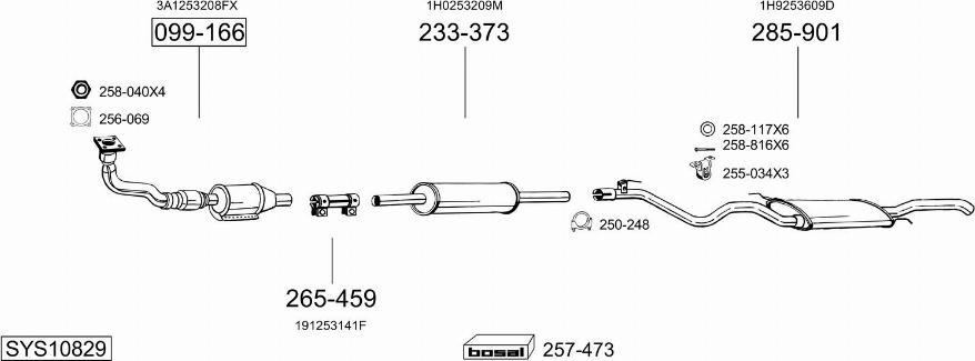 Bosal SYS10829 - Система випуску ОГ avtolavka.club