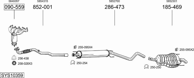 Bosal SYS10359 - Система випуску ОГ avtolavka.club