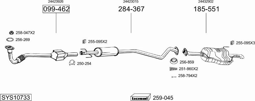 Bosal SYS10733 - Система випуску ОГ avtolavka.club