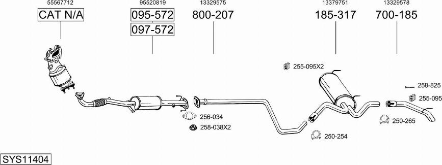 Bosal SYS11404 - Система випуску ОГ avtolavka.club