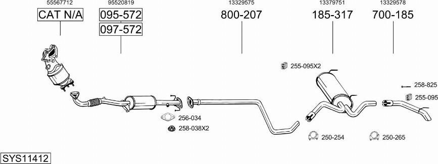 Bosal SYS11412 - Система випуску ОГ avtolavka.club