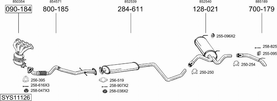 Bosal SYS11126 - Система випуску ОГ avtolavka.club