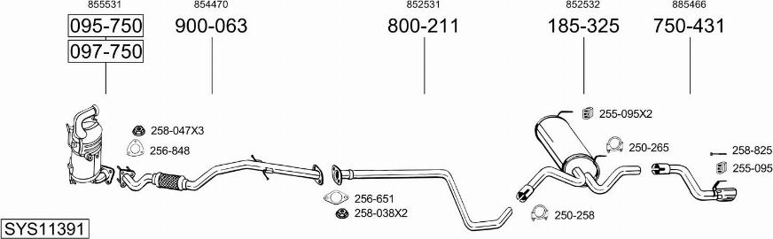 Bosal SYS11391 - Система випуску ОГ avtolavka.club