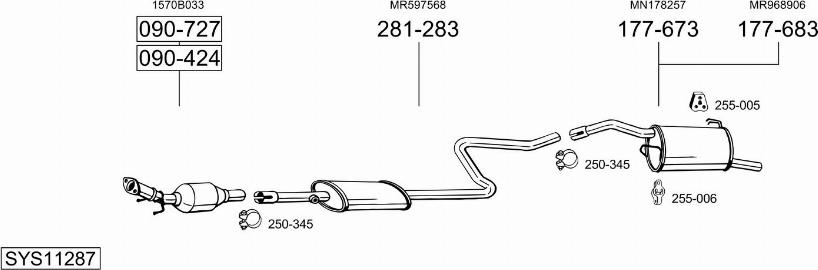 Bosal SYS11287 - Система випуску ОГ avtolavka.club