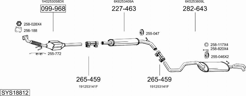 Bosal SYS18812 - Система випуску ОГ avtolavka.club