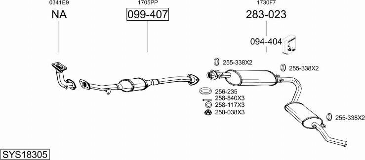 Bosal SYS18305 - Система випуску ОГ avtolavka.club