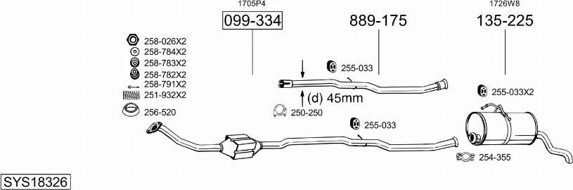 Bosal SYS18326 - Система випуску ОГ avtolavka.club