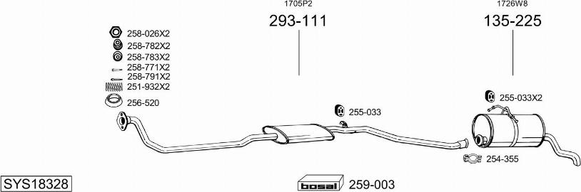 Bosal SYS18328 - Система випуску ОГ avtolavka.club