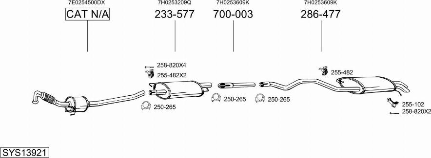 Bosal SYS13921 - Система випуску ОГ avtolavka.club