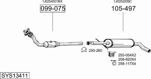 Bosal SYS13411 - Система випуску ОГ avtolavka.club