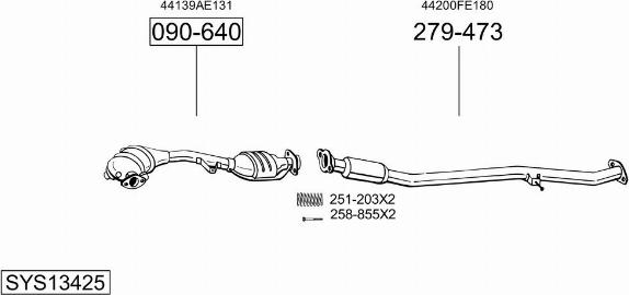 Bosal SYS13425 - Система випуску ОГ avtolavka.club