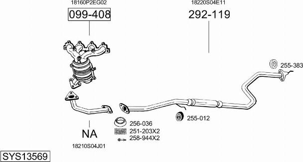 Bosal SYS13569 - Система випуску ОГ avtolavka.club