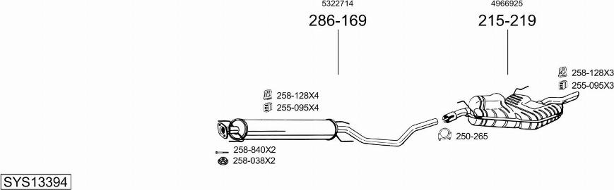 Bosal SYS13394 - Система випуску ОГ avtolavka.club