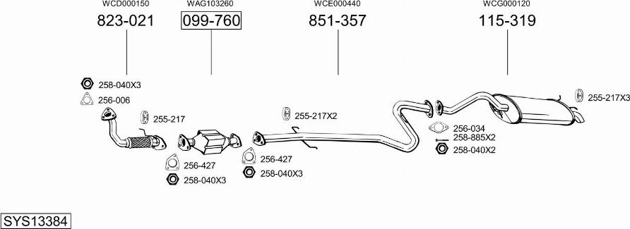 Bosal SYS13384 - Система випуску ОГ avtolavka.club