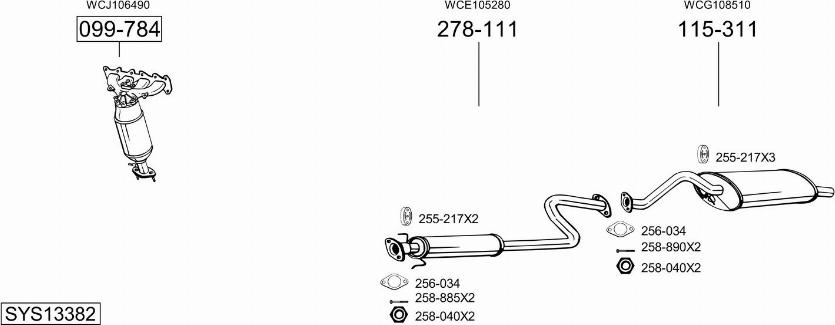 Bosal SYS13382 - Система випуску ОГ avtolavka.club