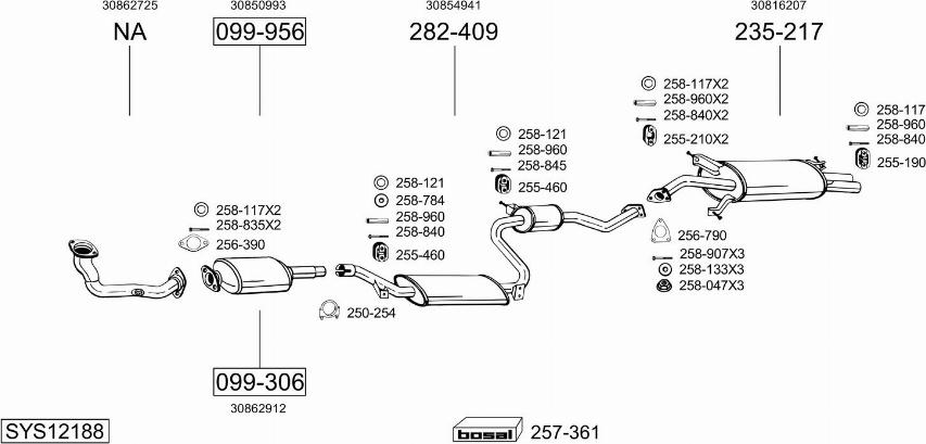 Bosal SYS12188 - Система випуску ОГ avtolavka.club