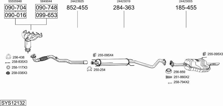 Bosal SYS12132 - Система випуску ОГ avtolavka.club