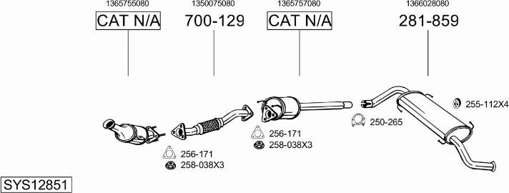 Bosal SYS12851 - Система випуску ОГ avtolavka.club