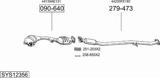 Bosal SYS12356 - Система випуску ОГ avtolavka.club