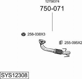 Bosal SYS12308 - Система випуску ОГ avtolavka.club