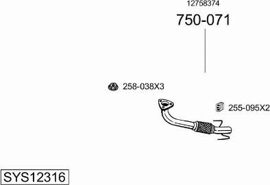 Bosal SYS12316 - Система випуску ОГ avtolavka.club