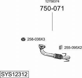 Bosal SYS12312 - Система випуску ОГ avtolavka.club