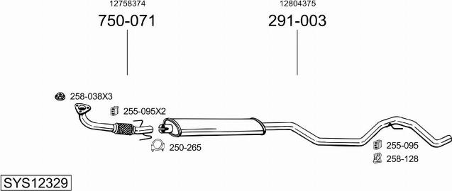 Bosal SYS12329 - Система випуску ОГ avtolavka.club