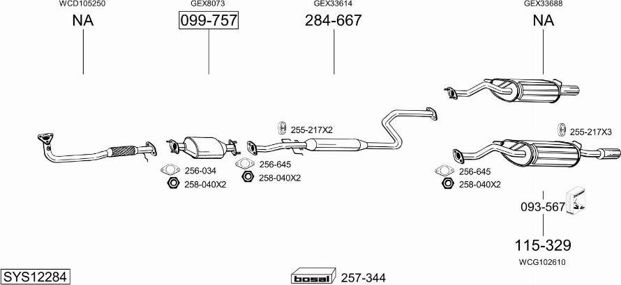 Bosal SYS12284 - Система випуску ОГ avtolavka.club