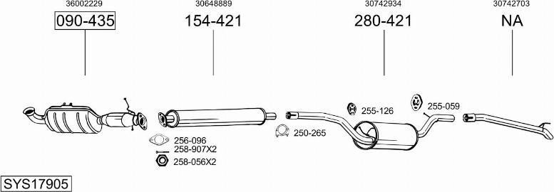 Bosal SYS17905 - Система випуску ОГ avtolavka.club