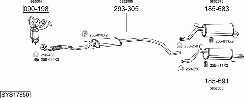 Bosal SYS17850 - Система випуску ОГ avtolavka.club