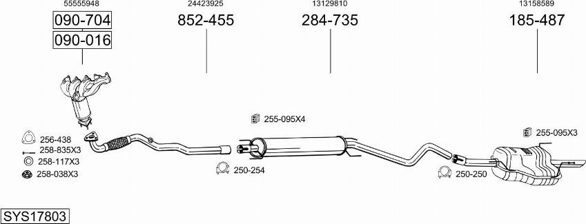 Bosal SYS17803 - Система випуску ОГ avtolavka.club