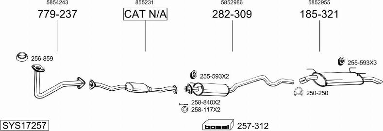 Bosal SYS17257 - Система випуску ОГ avtolavka.club