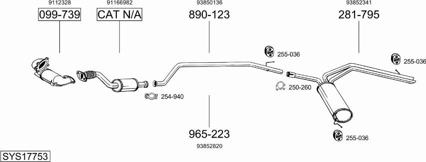 Bosal SYS17753 - Система випуску ОГ avtolavka.club