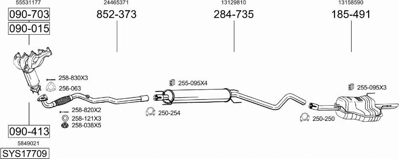 Bosal SYS17709 - Система випуску ОГ avtolavka.club