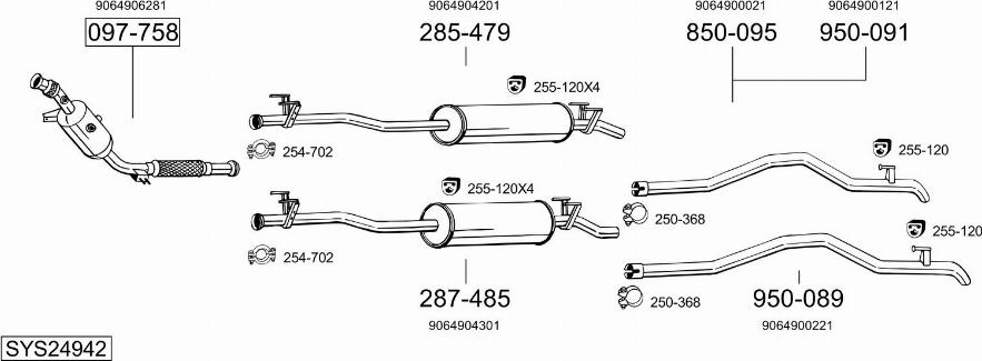 Bosal SYS24942 - Система випуску ОГ avtolavka.club