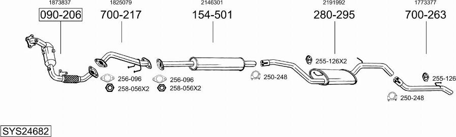 Bosal SYS24682 - Система випуску ОГ avtolavka.club