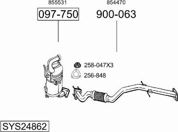 Bosal SYS24862 - Система випуску ОГ avtolavka.club