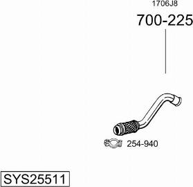 Bosal SYS25511 - Система випуску ОГ avtolavka.club