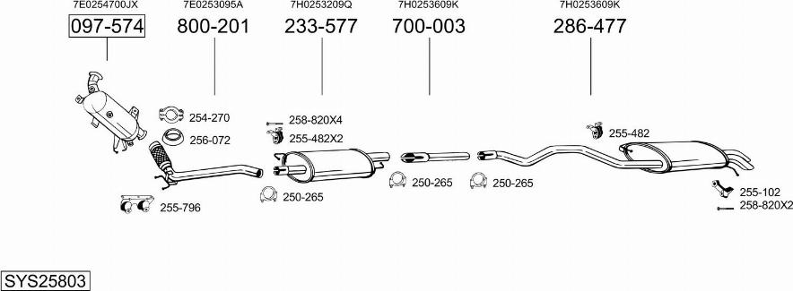 Bosal SYS25803 - Система випуску ОГ avtolavka.club