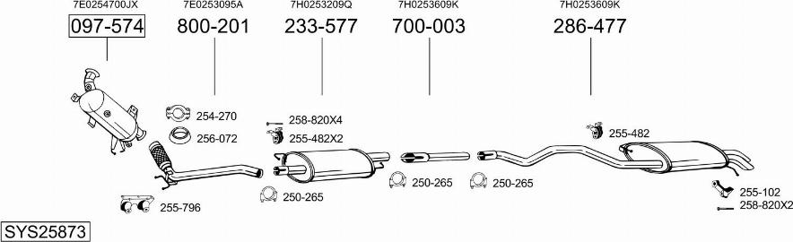 Bosal SYS25873 - Система випуску ОГ avtolavka.club