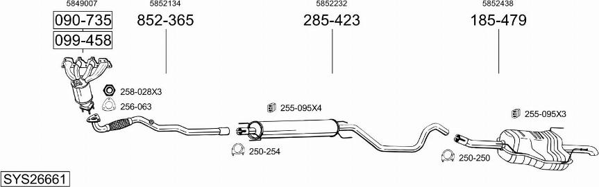 Bosal SYS26661 - Система випуску ОГ avtolavka.club