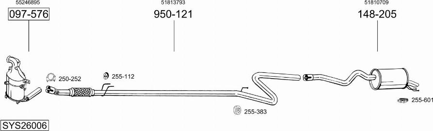 Bosal SYS26006 - Система випуску ОГ avtolavka.club