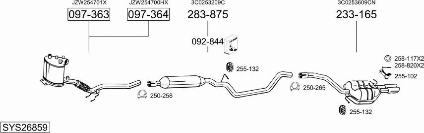 Bosal SYS26859 - Система випуску ОГ avtolavka.club