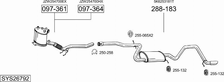 Bosal SYS26792 - Система випуску ОГ avtolavka.club