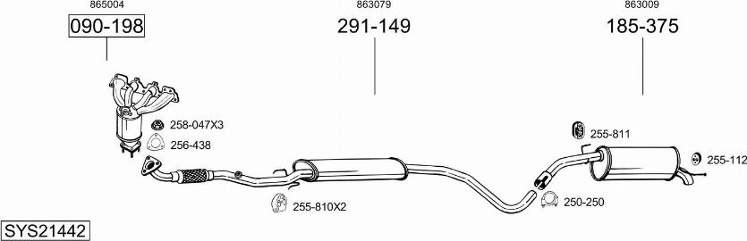 Bosal SYS21442 - Система випуску ОГ avtolavka.club