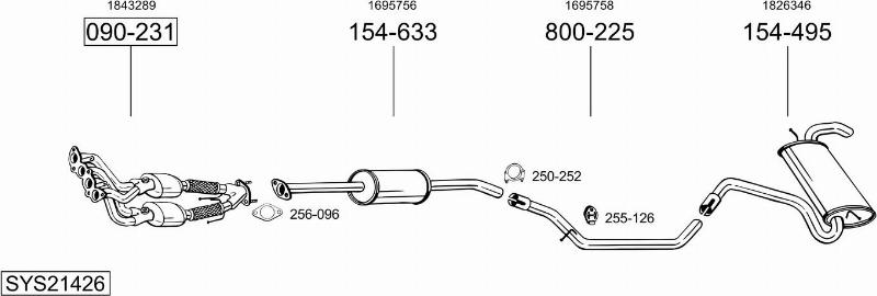 Bosal SYS21426 - Система випуску ОГ avtolavka.club