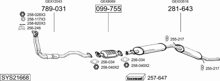 Bosal SYS21668 - Система випуску ОГ avtolavka.club